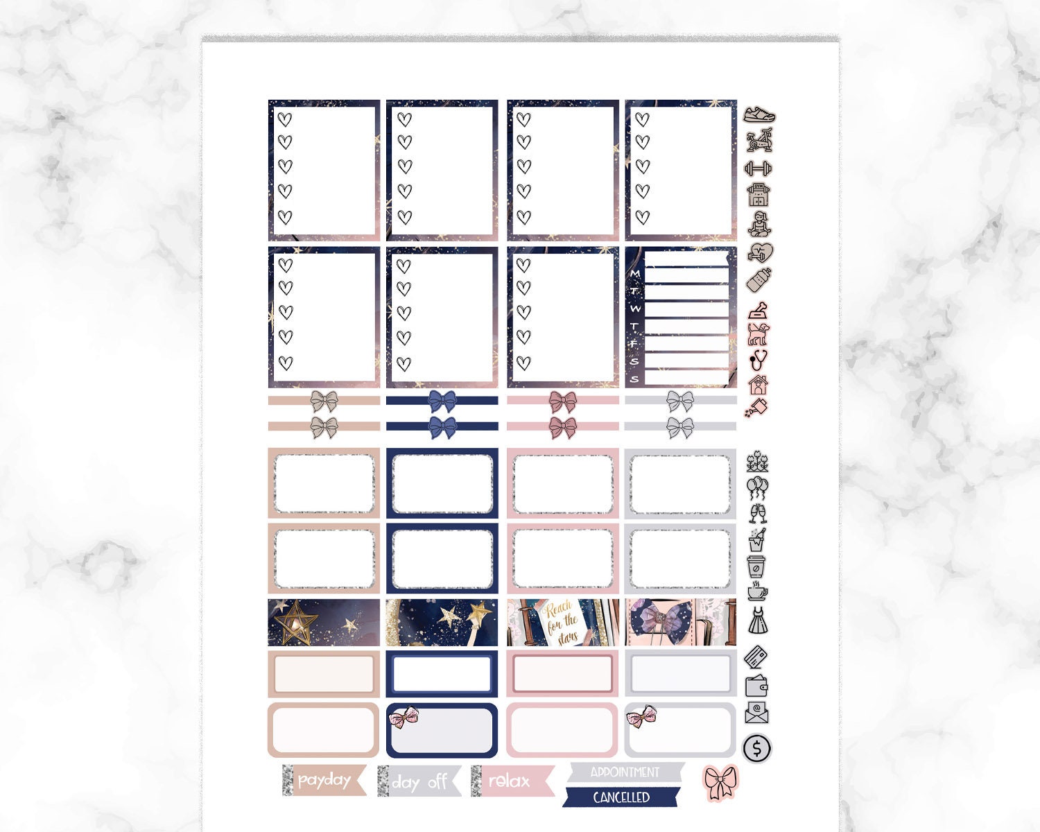 Printable Erin Condren Planner Stickers ECLP Reach for the - Etsy