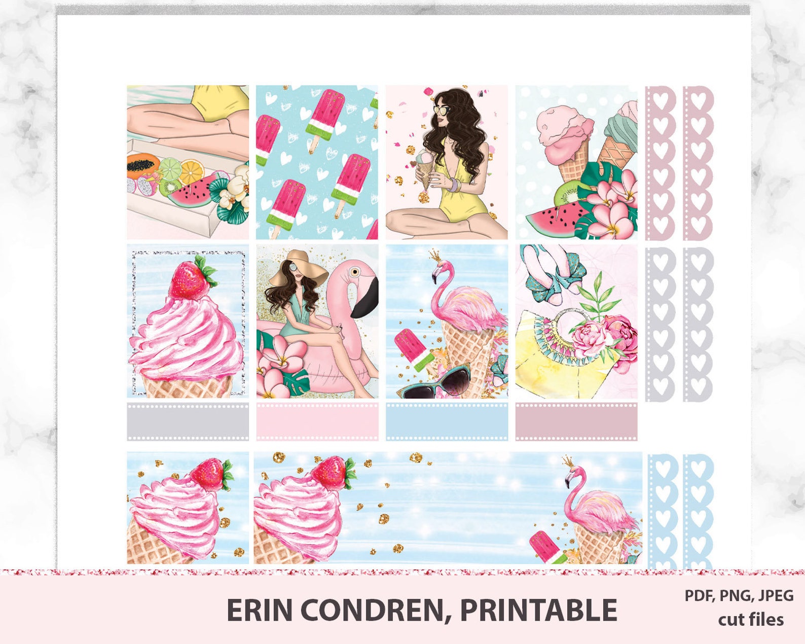 Erin Condren Planner Stickers Printable Summer Holiday - Etsy