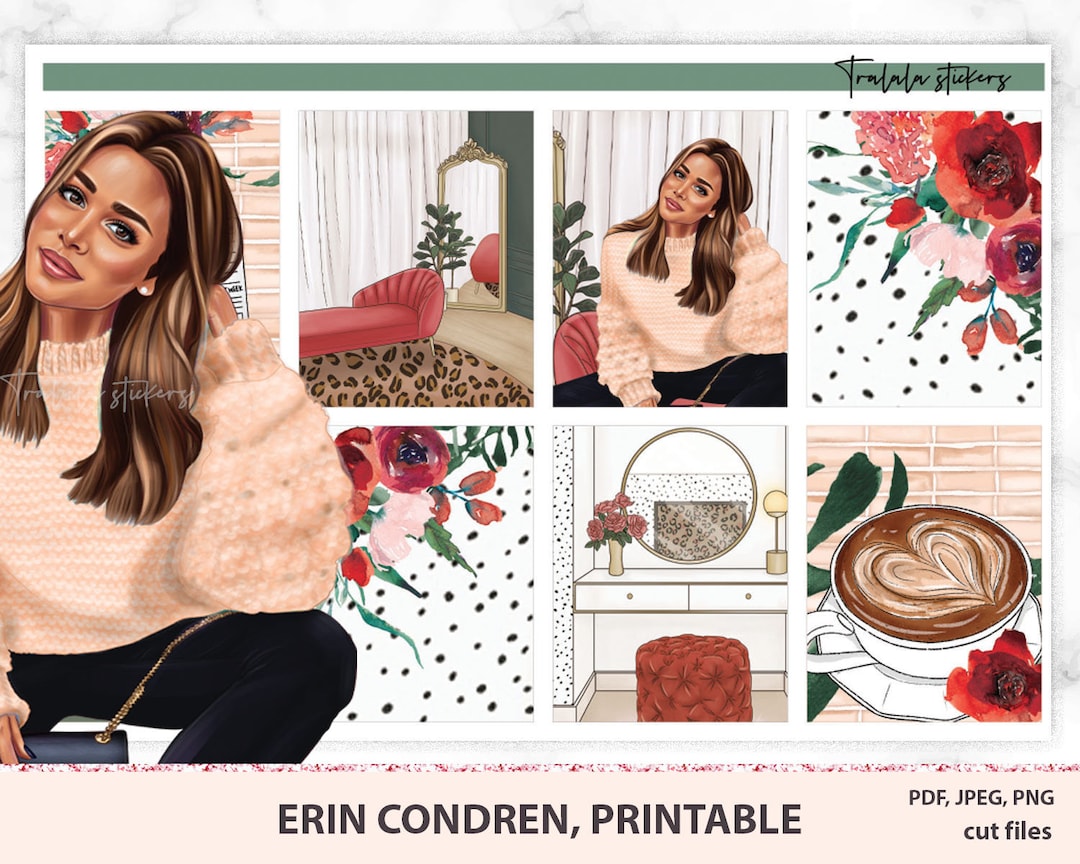 Marsala Floral Fall Weekly Kit Printable, Erin Condren Planner Stickers ...
