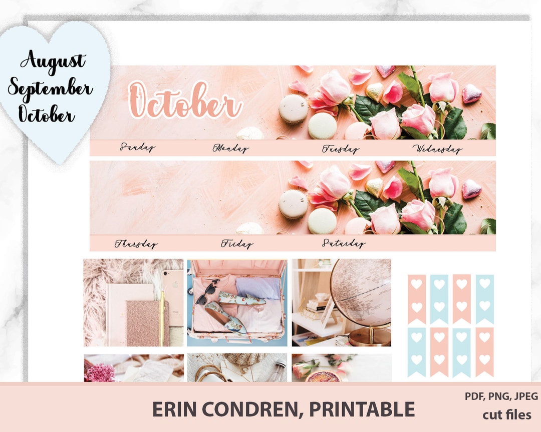 August 2021 Monthly Printable Stickers Kit for Erin Condren Life ...