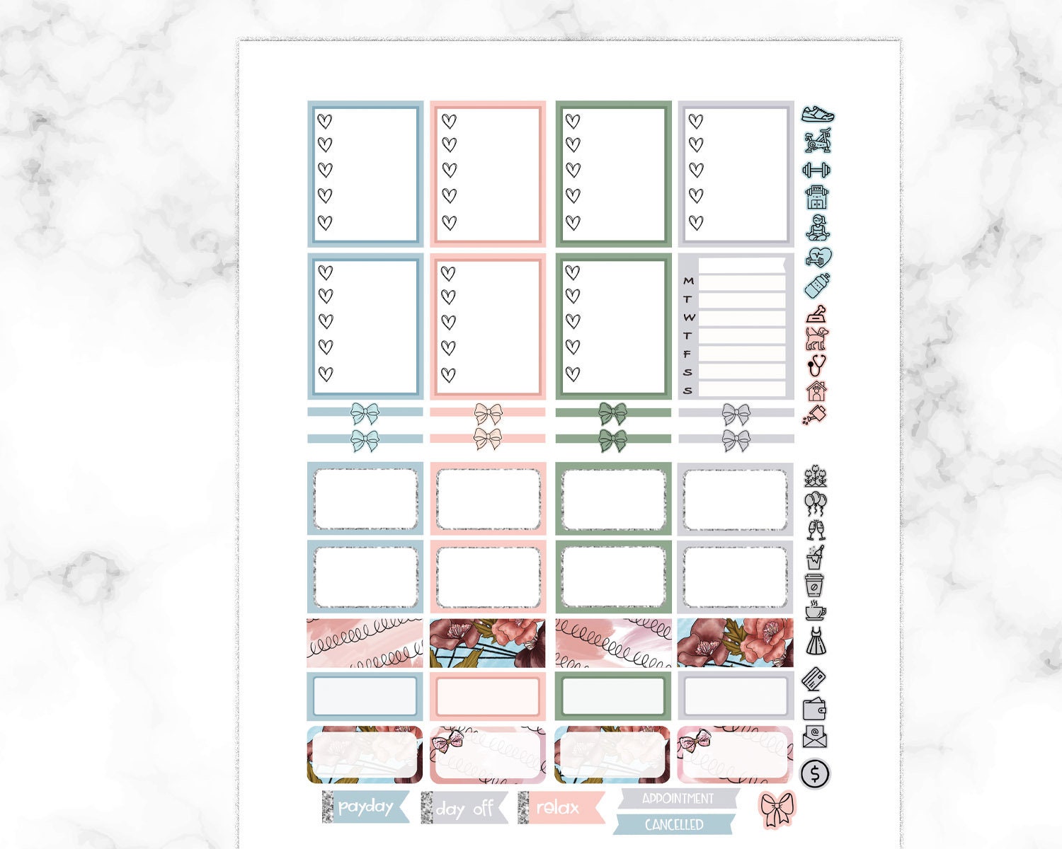 NYC Erin Condren Planner Stickers Printable, ECLP Pastel Colors Set ...