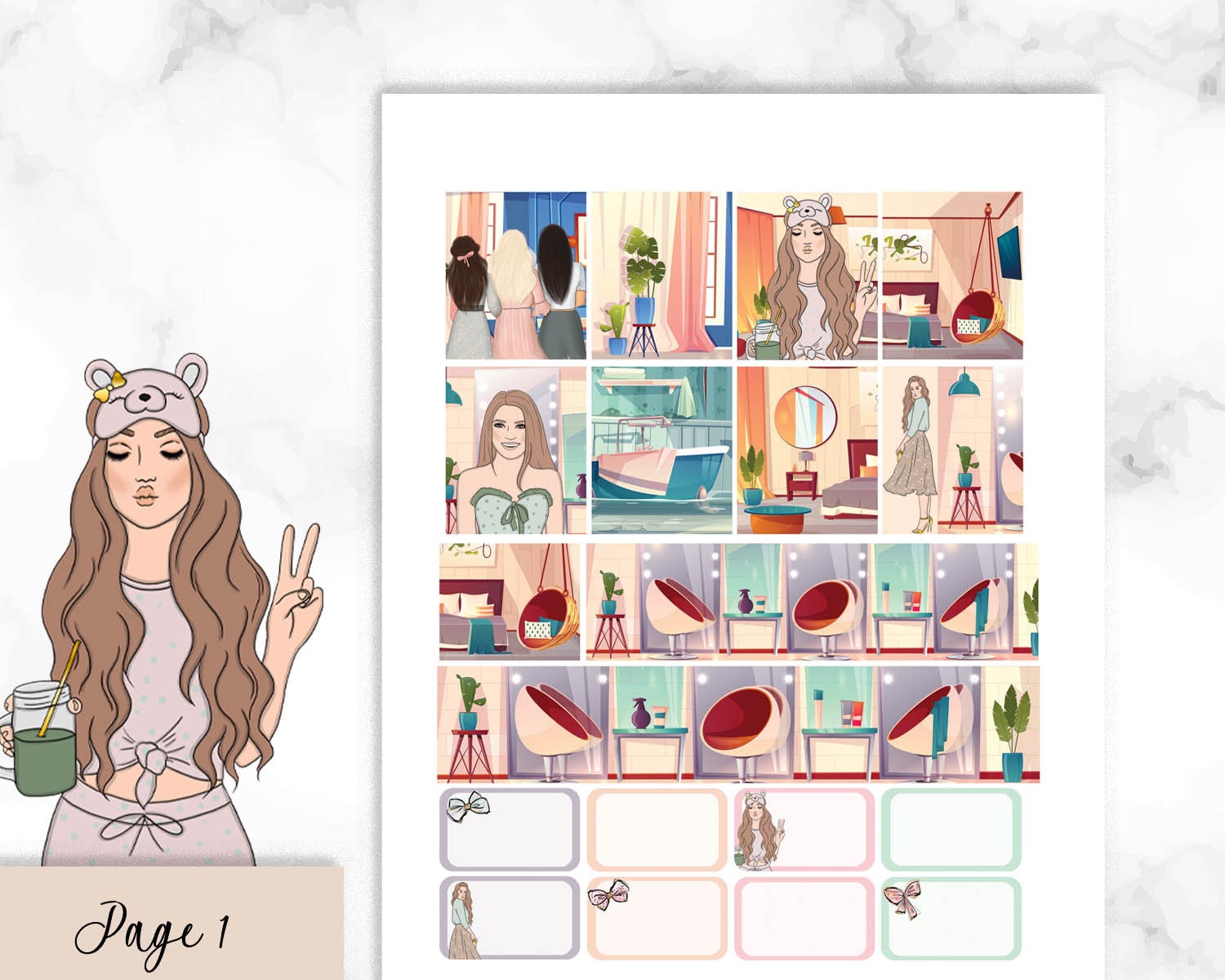 Me Time Erin Condren Printable Planner Stickers, ECLP Hardbound Weekly ...