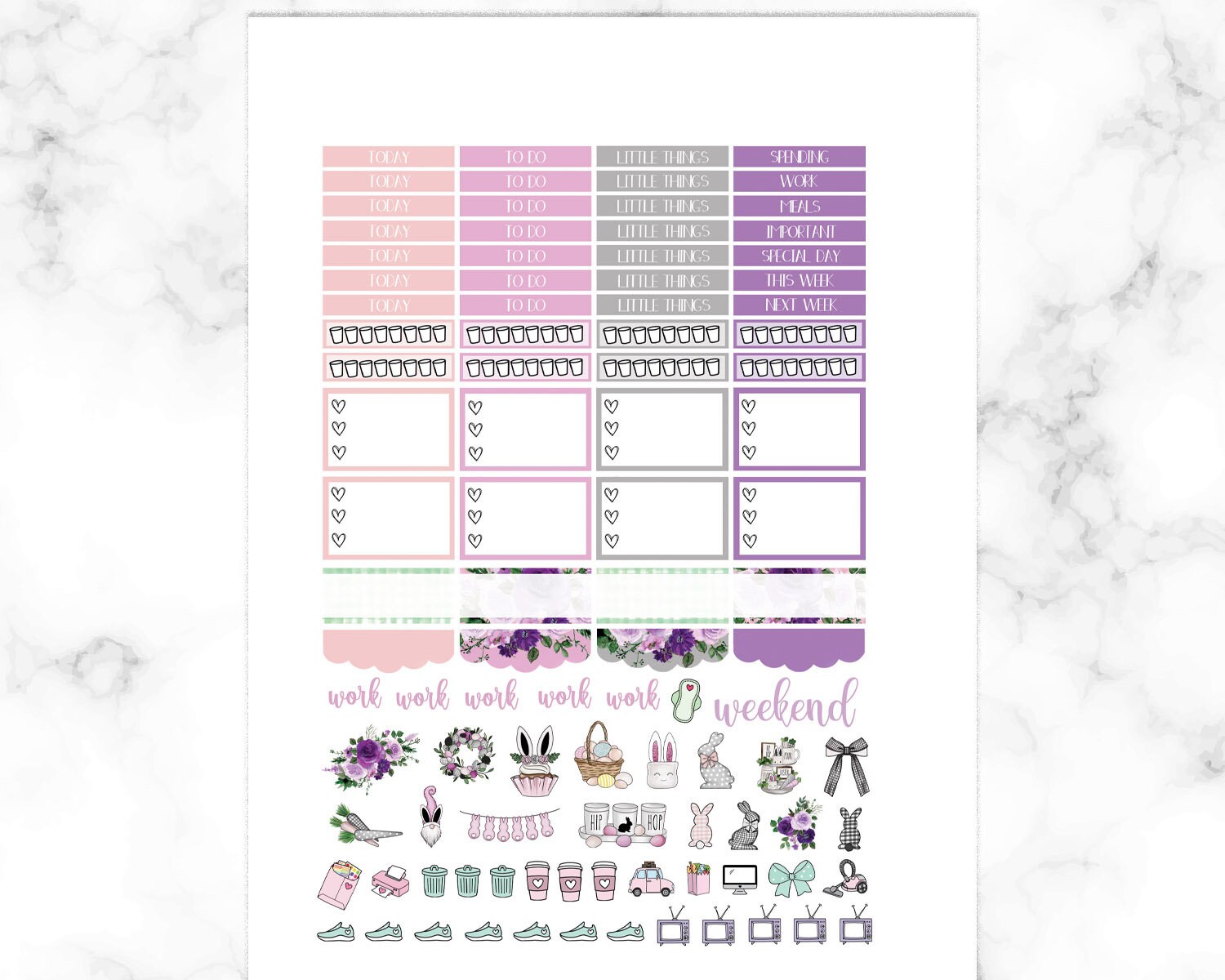Erin Condren Planner Stickers Vertical, Printable Weekly Kit, Planner ...
