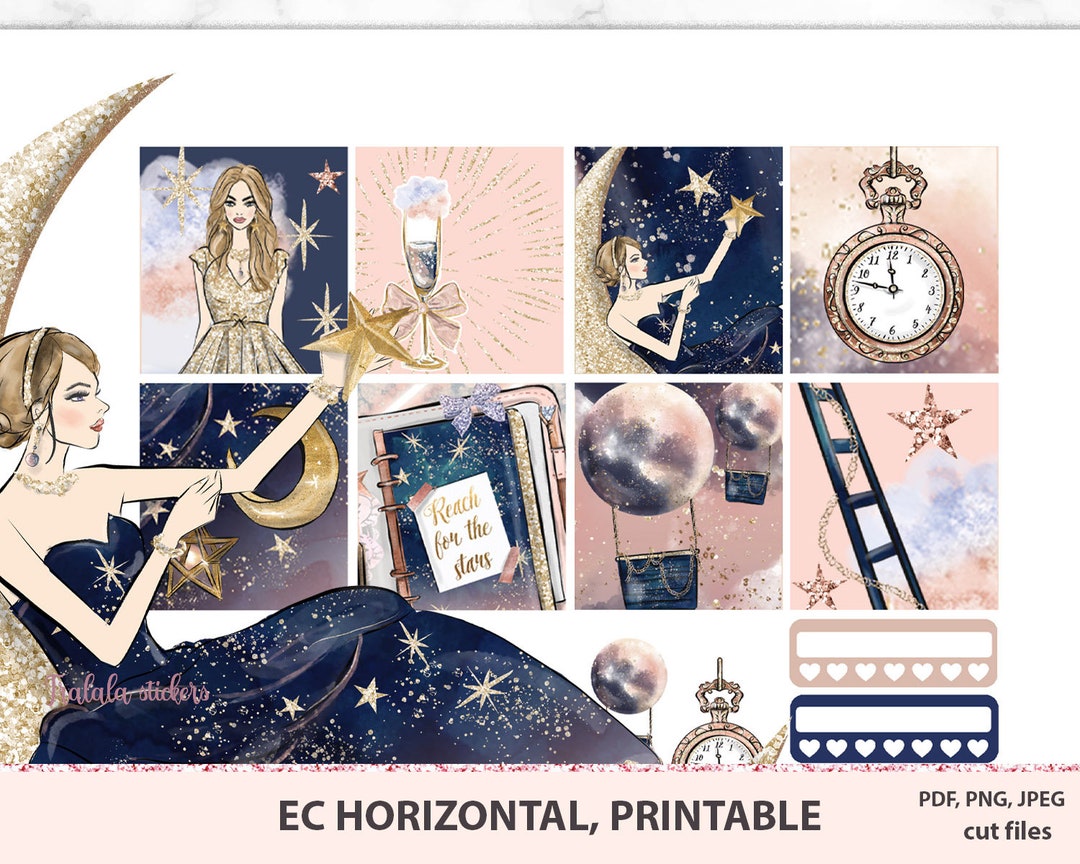 Erin Condren Horizontal Printable Stickers, ECLP Planner Stickers ...