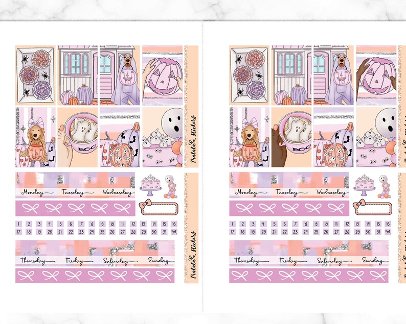 Pastel Halloween Printable Sticker Kit Erin Condren Weekly | Etsy