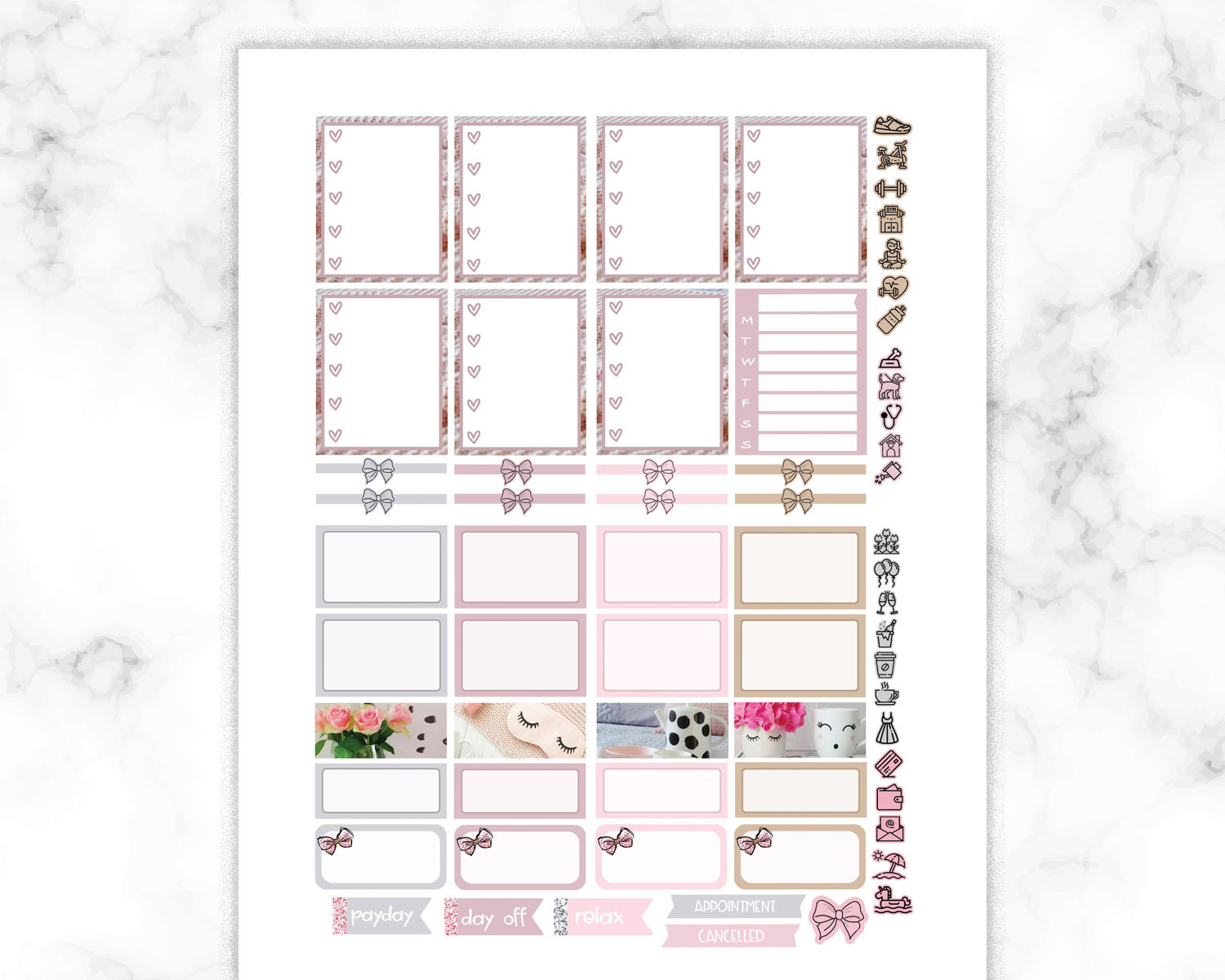 Cute Interior Erin Condren Planner Set Printable ECLP Sticker - Etsy