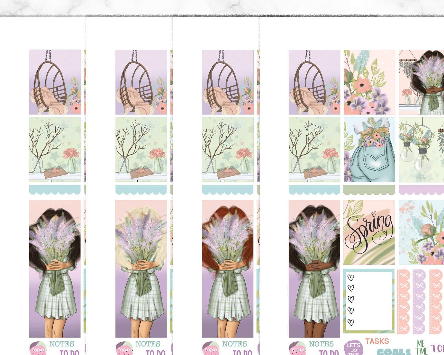 Bloom Erin Condren Planner Stickers Vertical, Printable Planner ...