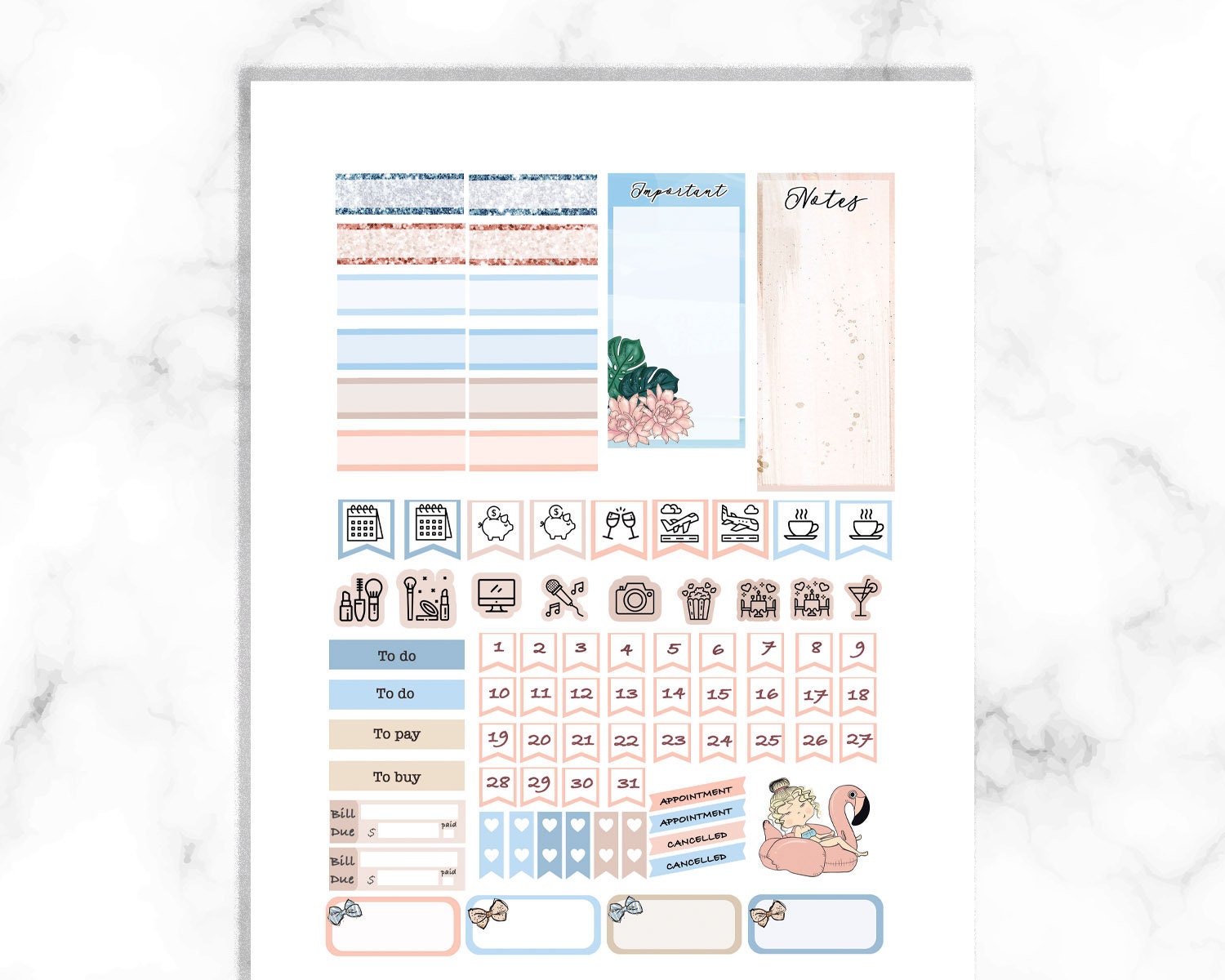 August 2021 Monthly Printable Stickers Kit for Erin Condren Life ...