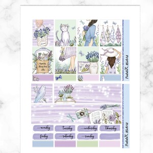 Lavender Bloom Printable Planner Stickers, Erin Condren Kit, Weekly ...