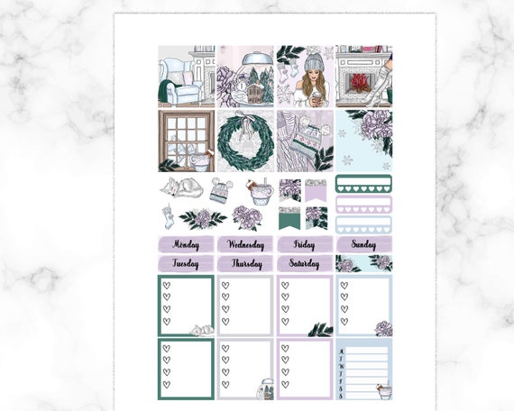 December monthly sticker kit printable Erin Condren life planner ...