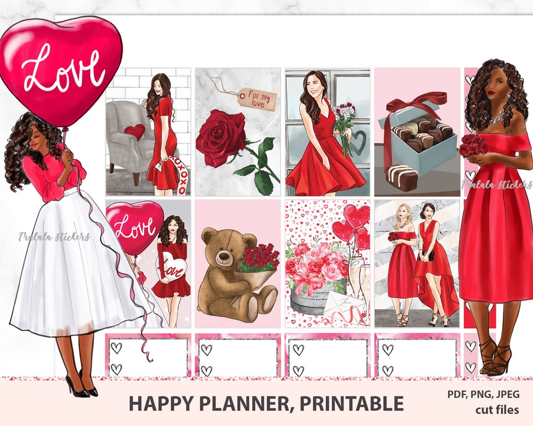 Printable Happy Planner Weekly Planner Kit, Valentines Day DIY Planner ...