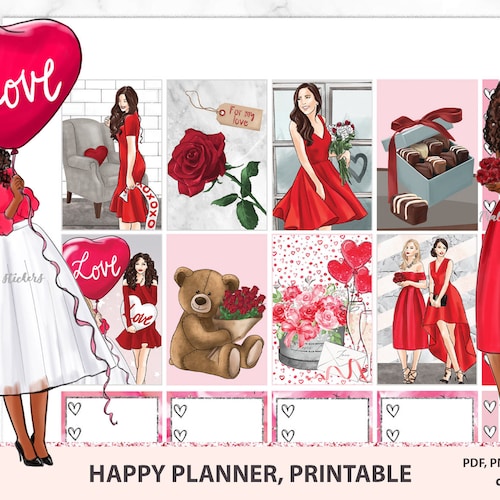 Printable Happy Planner Weekly Planner Kit Valentines Day DIY - Etsy