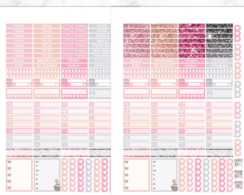 Party Erin Condren Prinable Planner Stickers ECLP Weekly Kit | Etsy