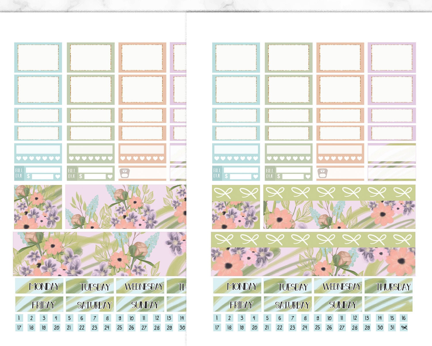 Bloom Erin Condren Planner Stickers Vertical, Printable Planner ...