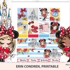 Мagical journey Erin Condren printable planner stickers, theme park planner kit, Carnival spread, Festival ECLP weekly kit Silhouette files