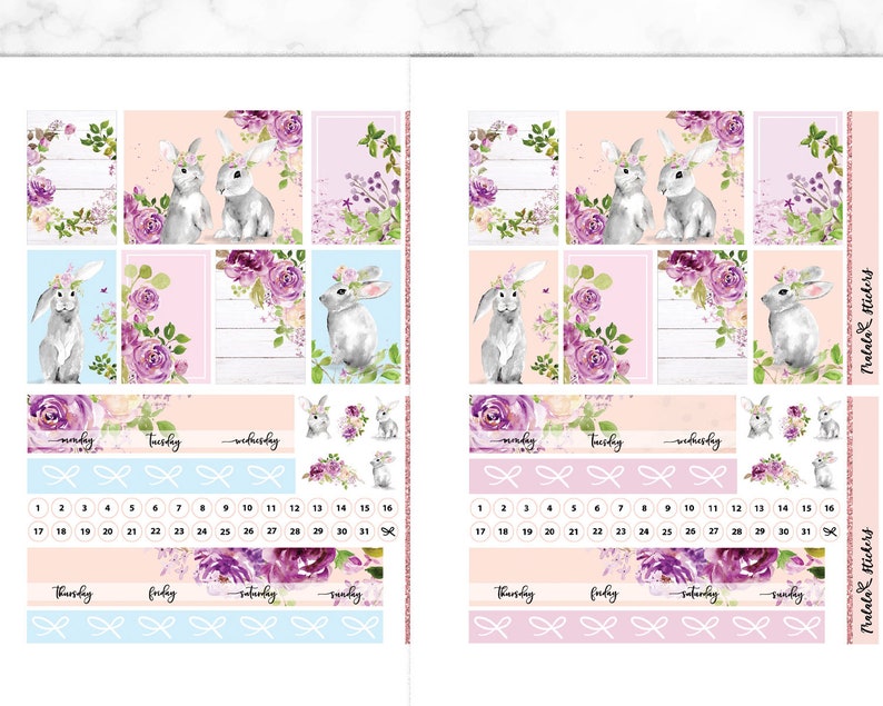 Spring Happy Planner Printable Stickers, Floral Sticker Kit, Easter ...