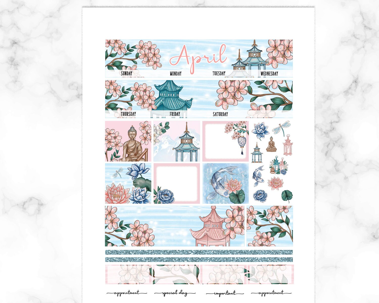 April Monthly Kit Printable for Erin Condren Printable April - Etsy