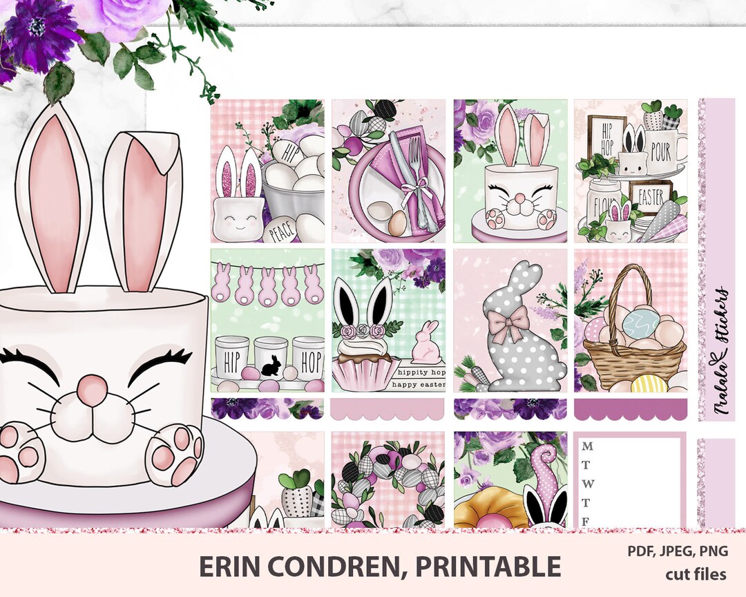 Erin Condren Planner Stickers Vertical, Printable Weekly Kit, Planner ...