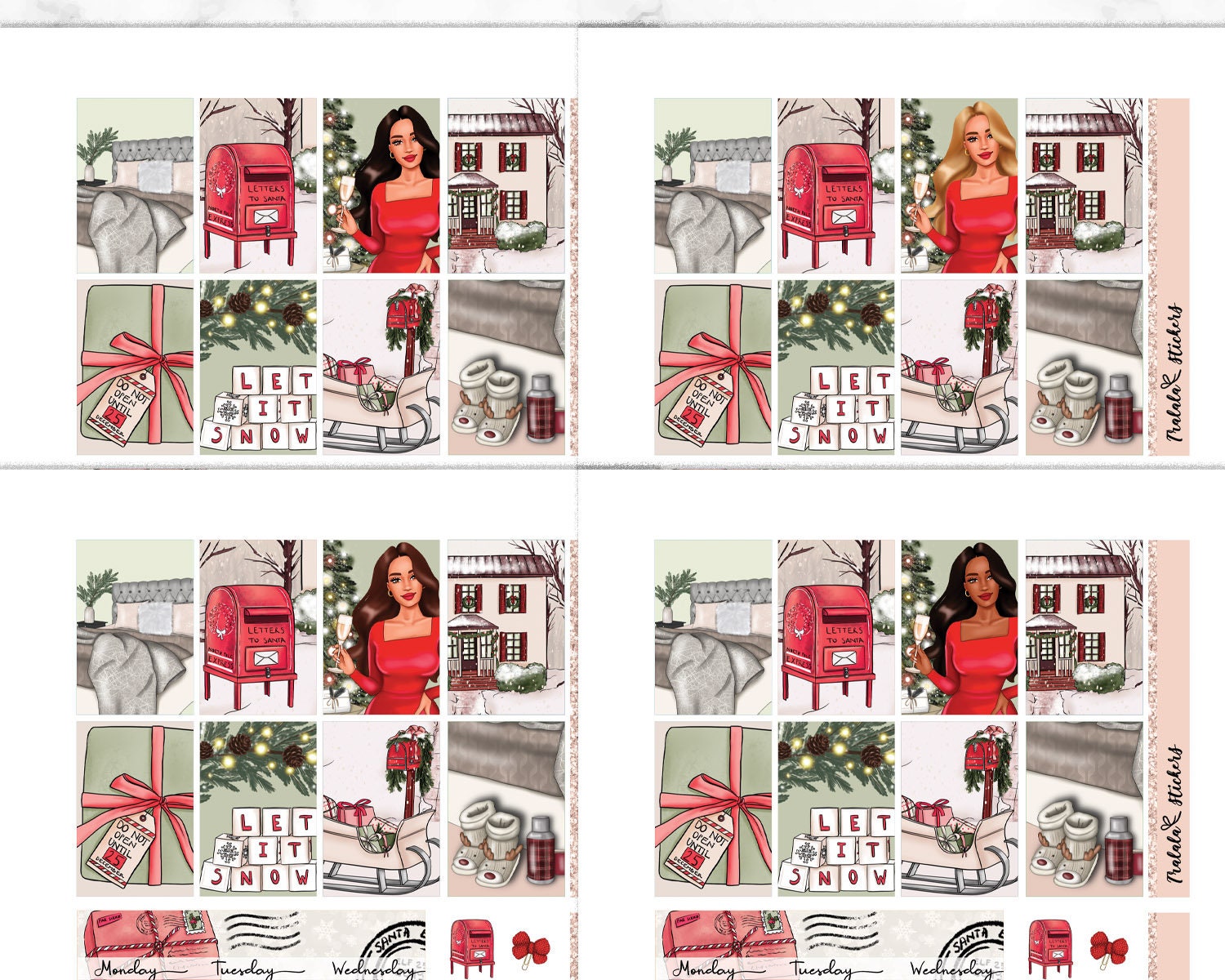 Christmas Eve Happy Planner Printable Planner Stickers Xmas - Etsy