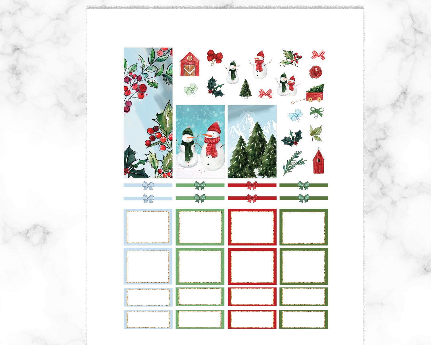Watercolor holiday Happy Planner printable kit Pastel colors | Etsy
