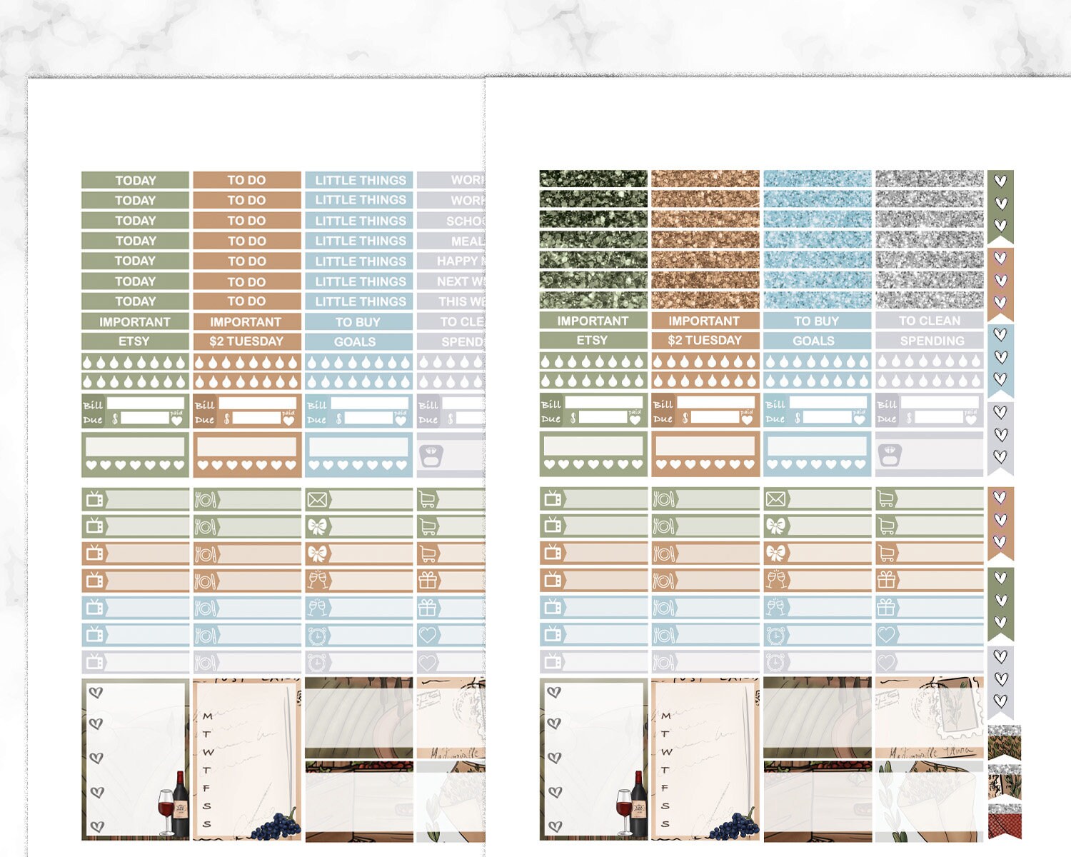 Fall Happy Planner Stickers Kit Printable, Vineyard MAMBI Weekly Set ...