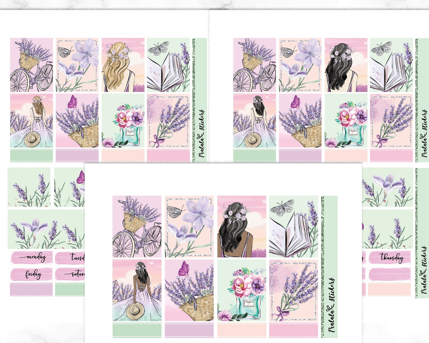 Lavender Fields Printable Planner Stickers Erin Condren Sticker Kit ...