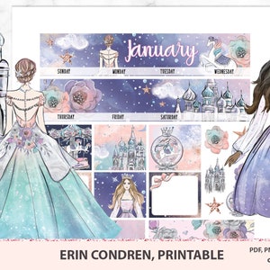 January Printable Monthly Kit for Erin Condren, ECLP Monthly View ...