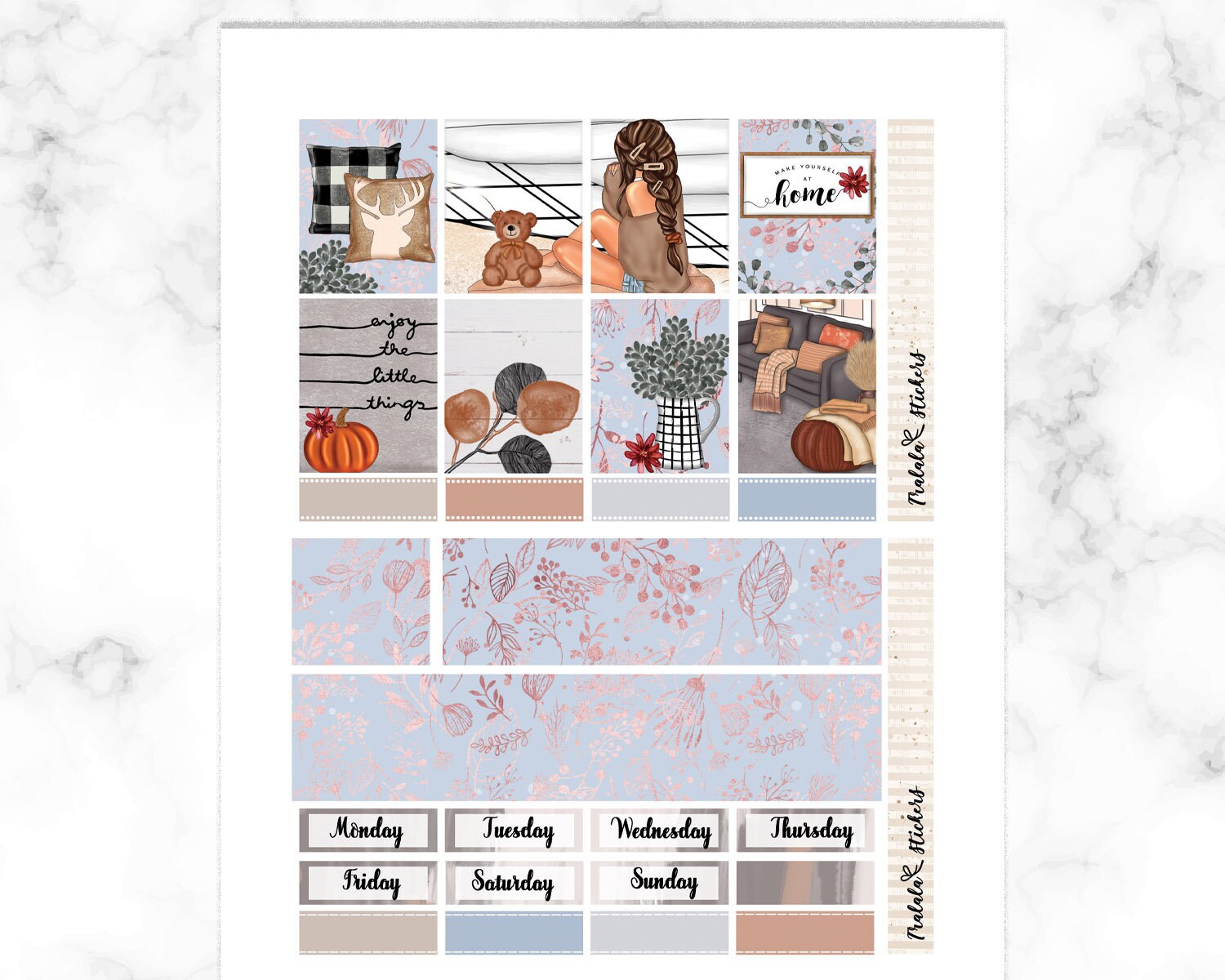 Cozy Home Printable Planner Stickers for Erin Condren Vertical, Girly ...