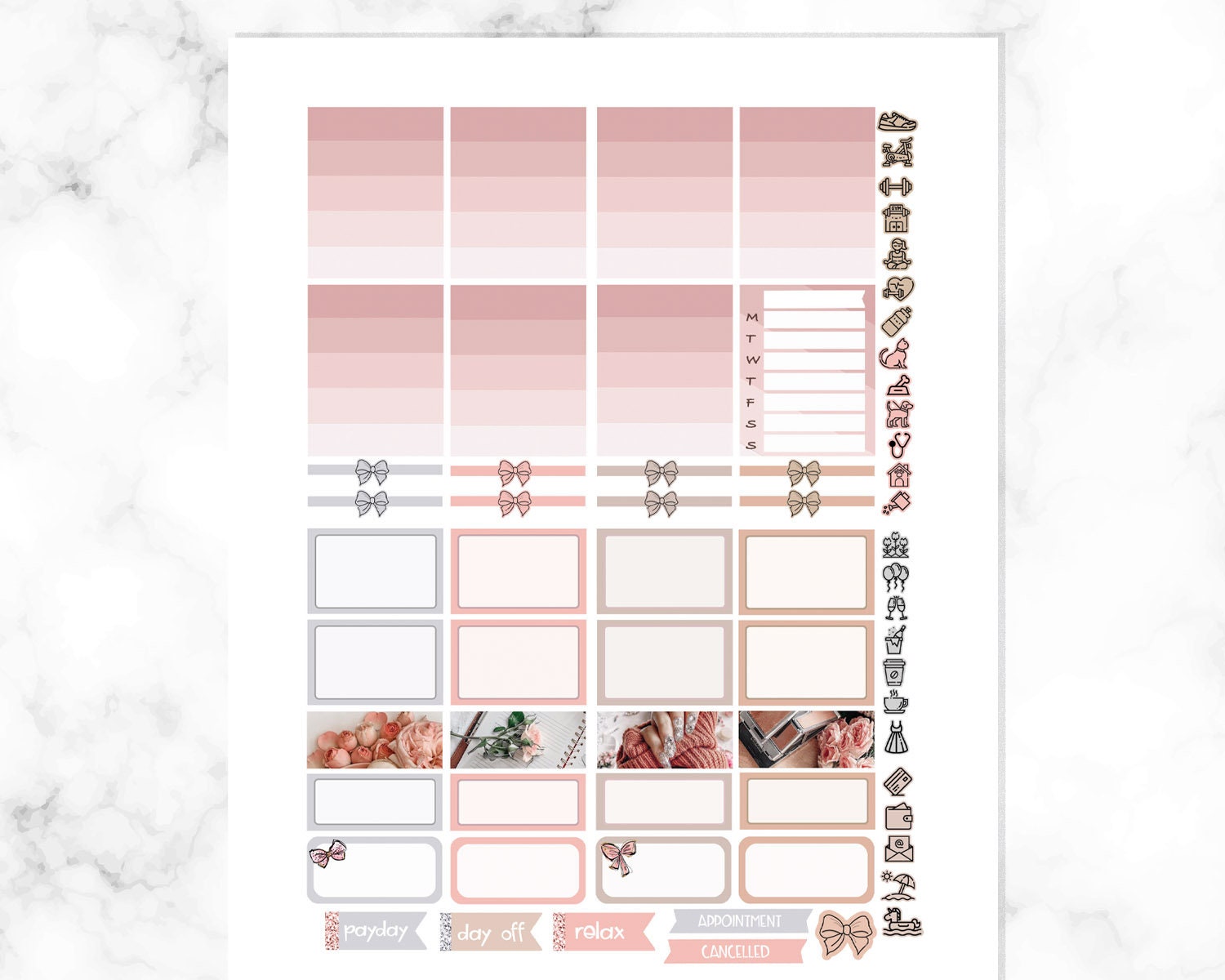 Macaroons and roses stickers for Erin Condren Life planner | Etsy