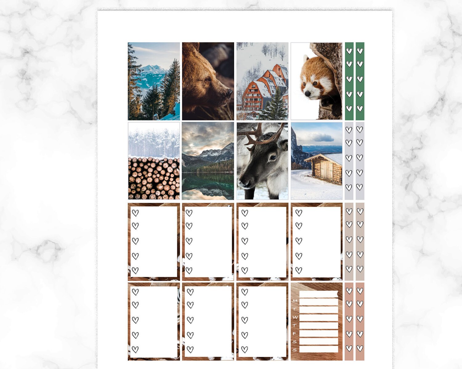 Printable Happy Planner Stickers, Winter Forest Weekly Kit, Nature ...