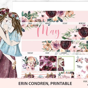 MAY MONTHLY kit imprimable Erin Condren, Mères Day Planner Stickers, Floral Planner Stickers, Printable Planner Stickers Cut Files