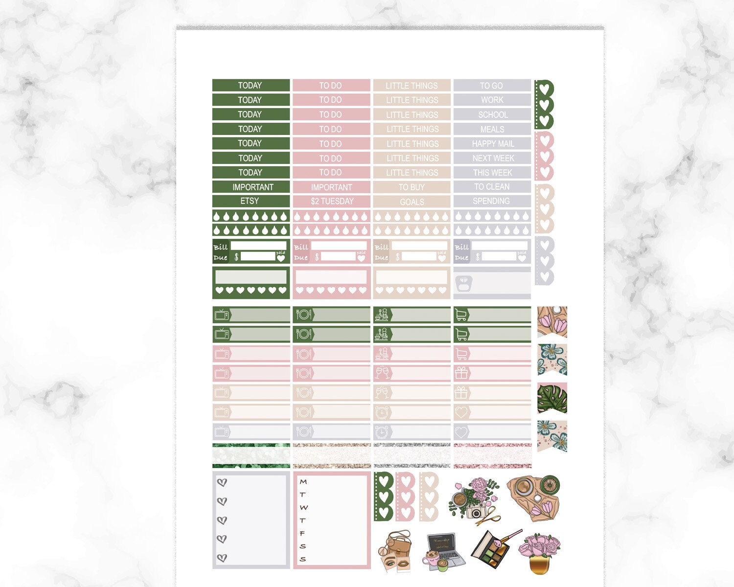 Coffee Please Erin Condren Planner Stickers Printable Weekly | Etsy