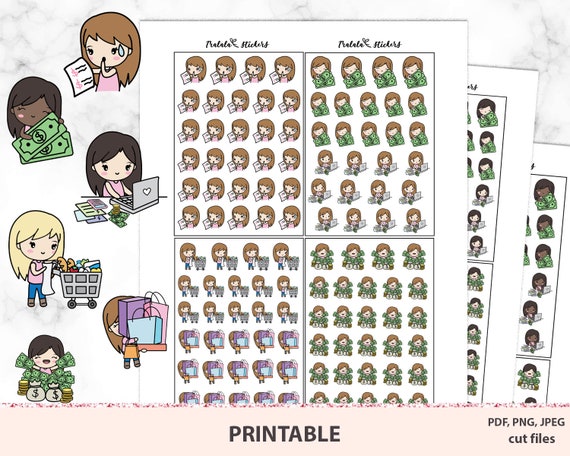 Cute Printable Character Stickers Pay Day Finance - Etsy
