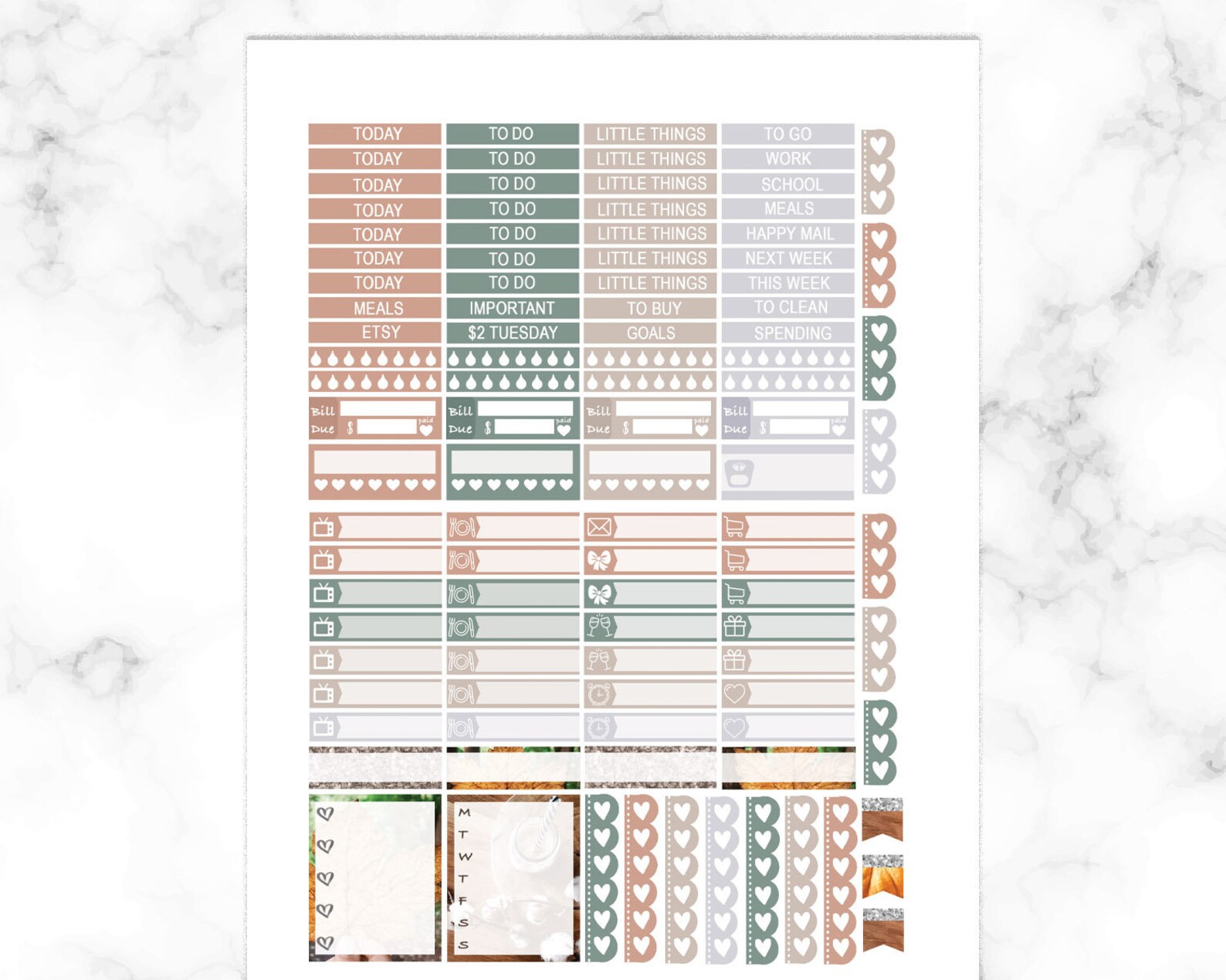 Pumpkin Spice Latte Planner Sticker Printable for Erin Condren Life ...