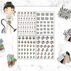 Printable Planner Stickers - House Chores, Cleaning, Laundry Day ...