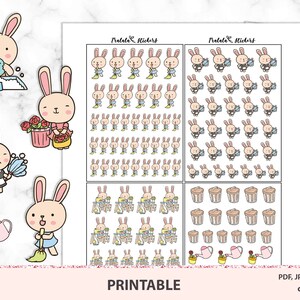Autocollants de planificateur imprimables, Journal déco - Nettoyage de printemps Kawaii, Travaux ménagers, Calendrier de nettoyage, Recyclage, Feuilles décoratives fonctionnelles