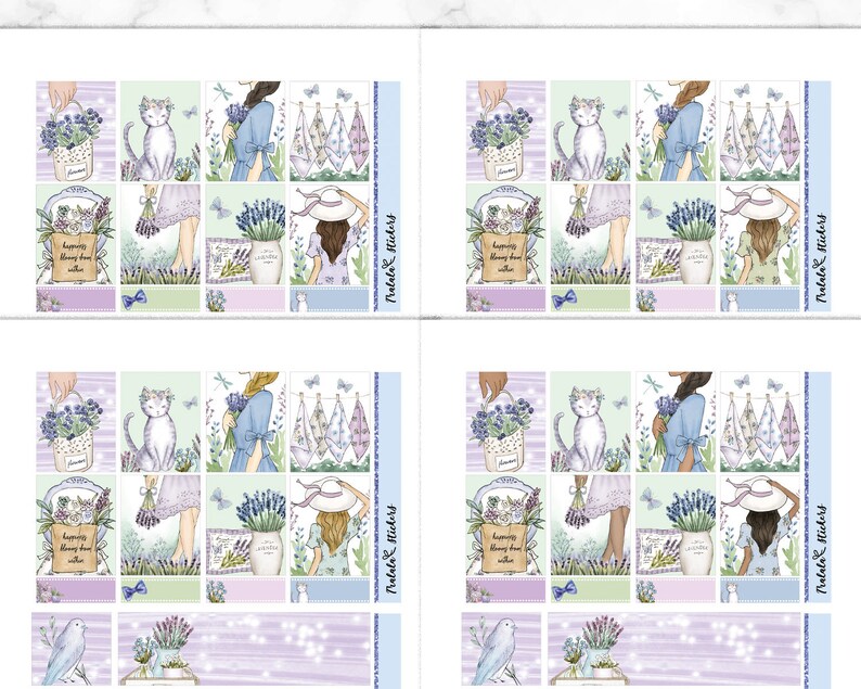 Lavender Bloom Printable Planner Stickers Erin Condren Kit | Etsy