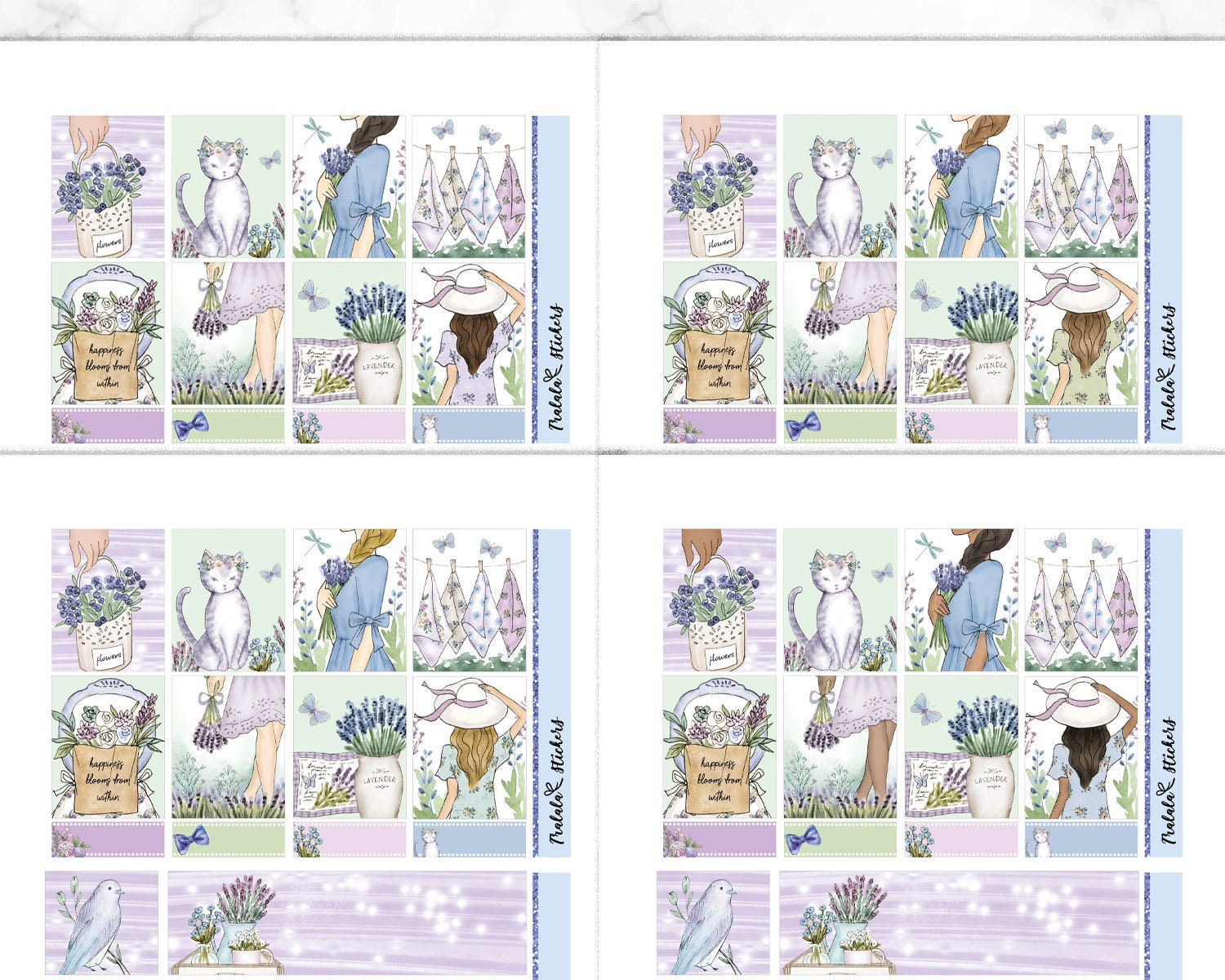 Lavender Bloom Printable Planner Stickers Erin Condren Kit | Etsy
