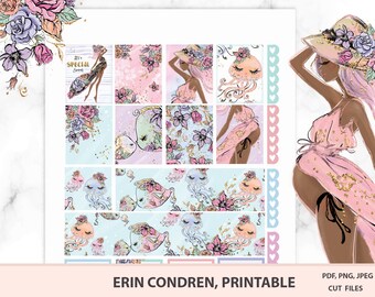 Pregnancy printable planner stickers for Erin Condren LifePlanner, mother to be weekly kit, New Arrival vertical, pregnant mum, New Baby set