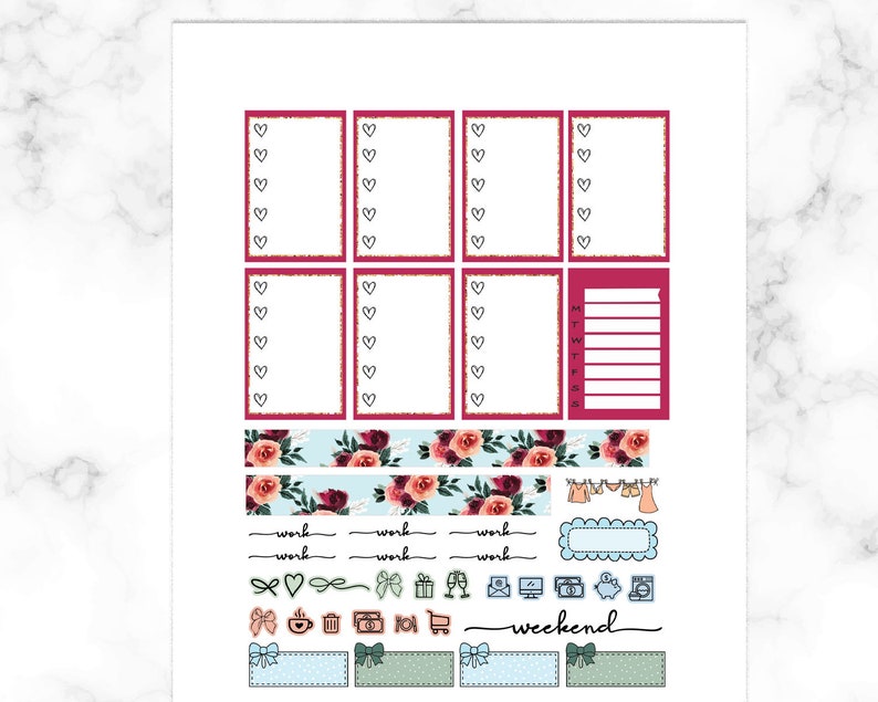 Watercolor Winter Happy Planner Printable Kit, Pastel Colors Spread ...