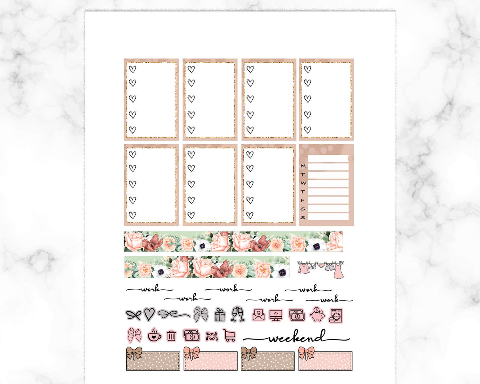 Floral Stickers for Happy Planner Stickers, Printable MAMBI Kit ...