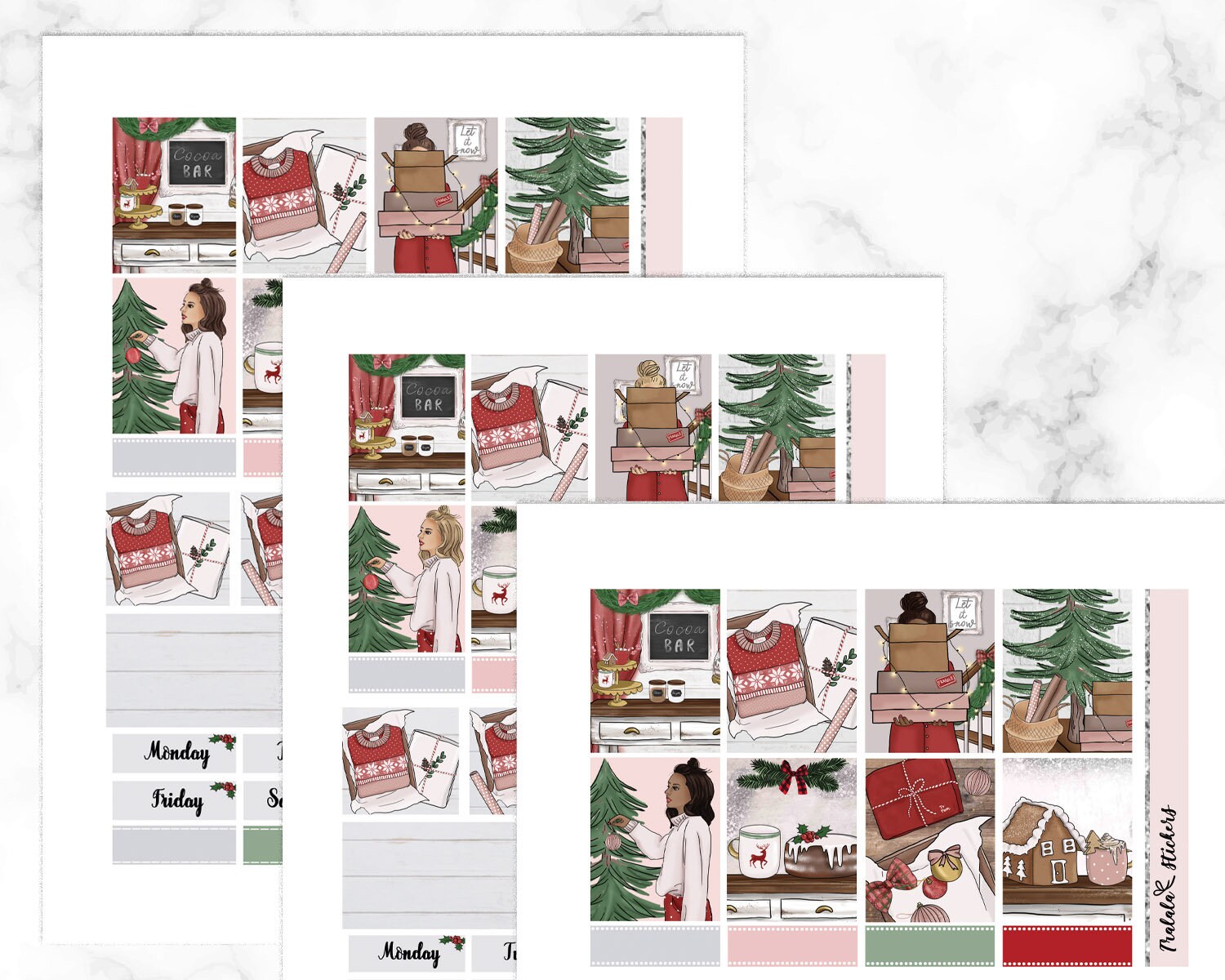 Printable Planner Stickers Christmas Erin Condren Live Planner, Vetical ...