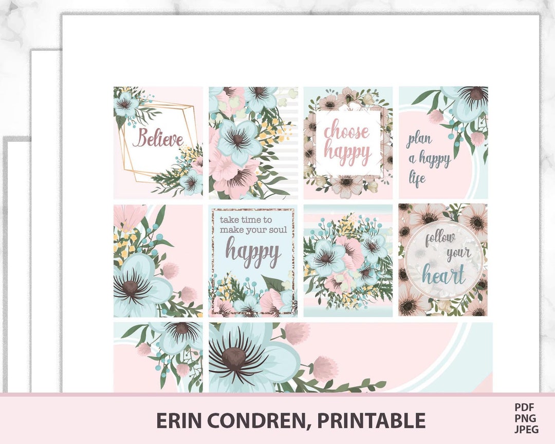 Erin Condren Printable Planner Stickers, Pastel Colors Sheets for ...