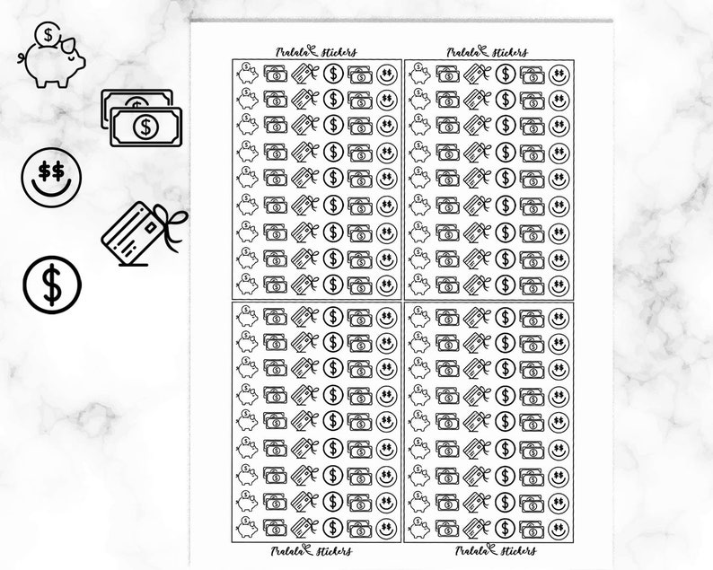 Payday Printable Stickers Money Foil Ready Icons for Use With - Etsy