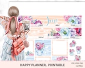 June Printable Monthly Kit, May Monthly, Happy planner, MAMBI deco, monthny sticker kit printable, Silhouette cut files, Cricut PNG, April