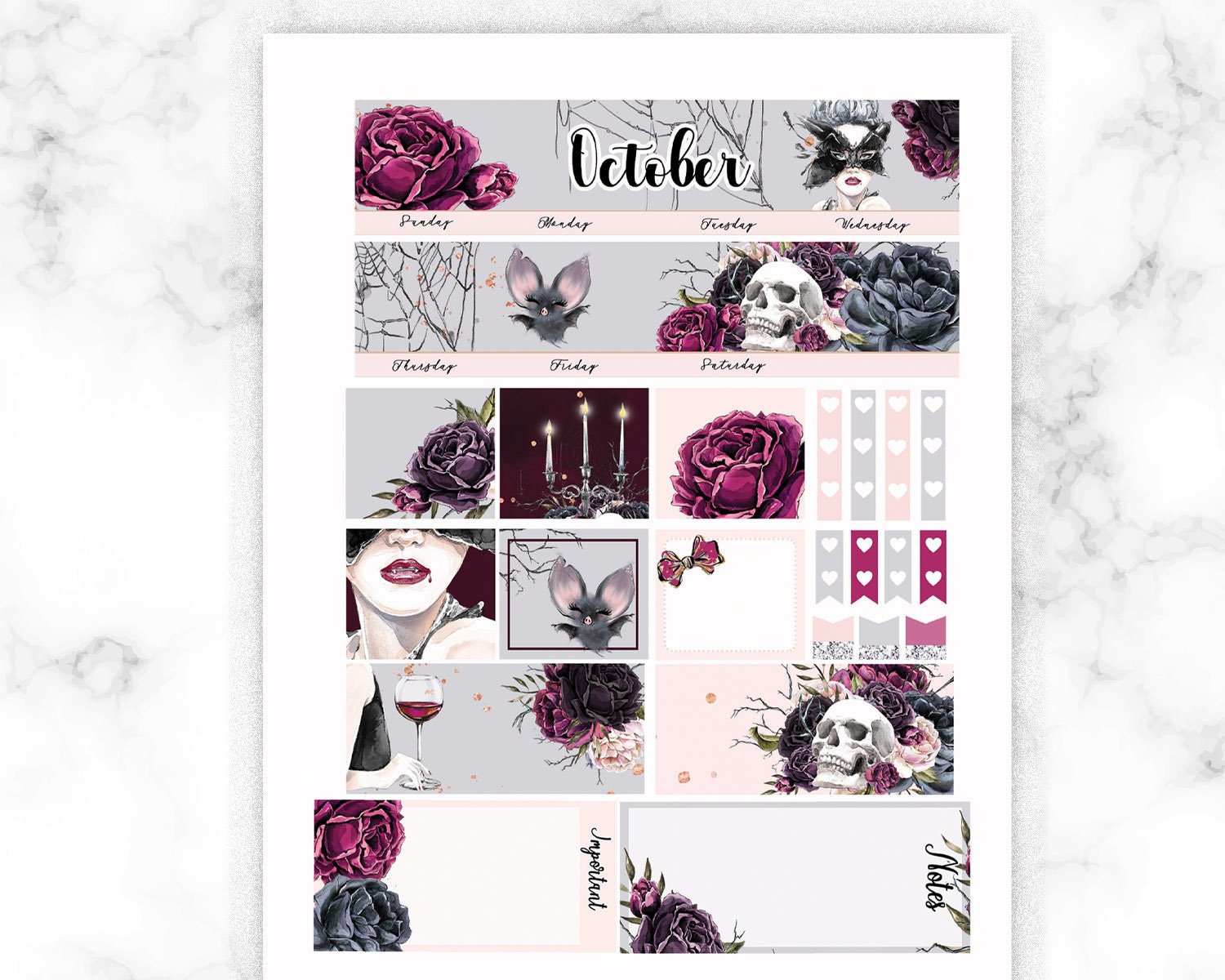 October Monthly Stickers Printable for 2021, ECLP Halloween Theme ...