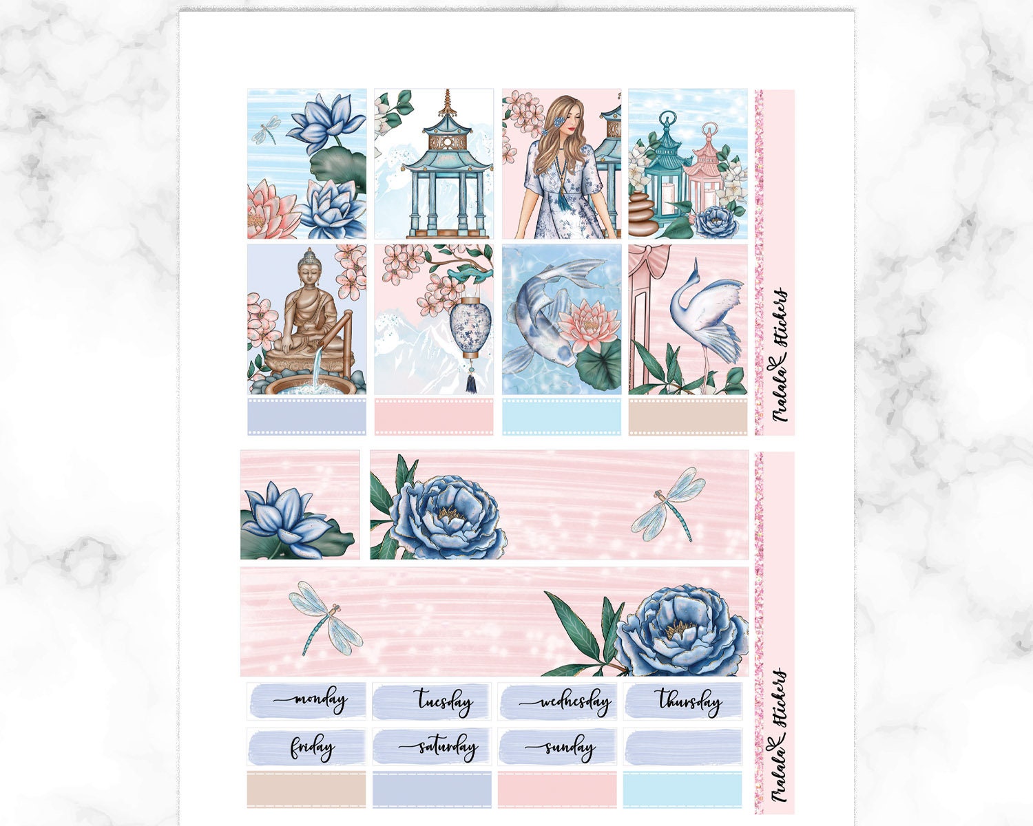 Cherry Blossom Printable Planner Stickers Erin Condren, ECLP Stickers ...