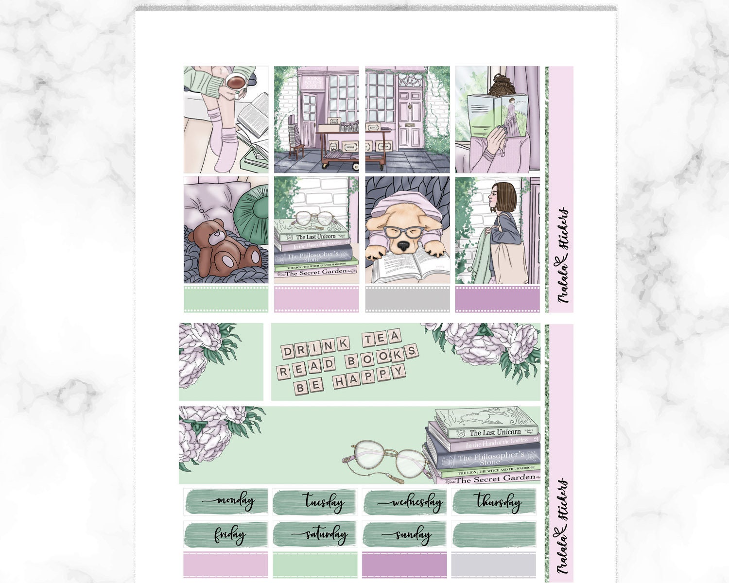 Printable Planner Stickers Erin Condren Book Lover Book Nerd | Etsy