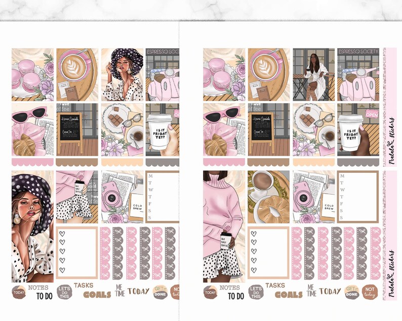 Printable Planner Stickers Espresso Coffee Kit Erin Condren | Etsy