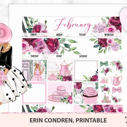 Printable March Monthly Kit Erin Condren ECLP Monthly View - Etsy